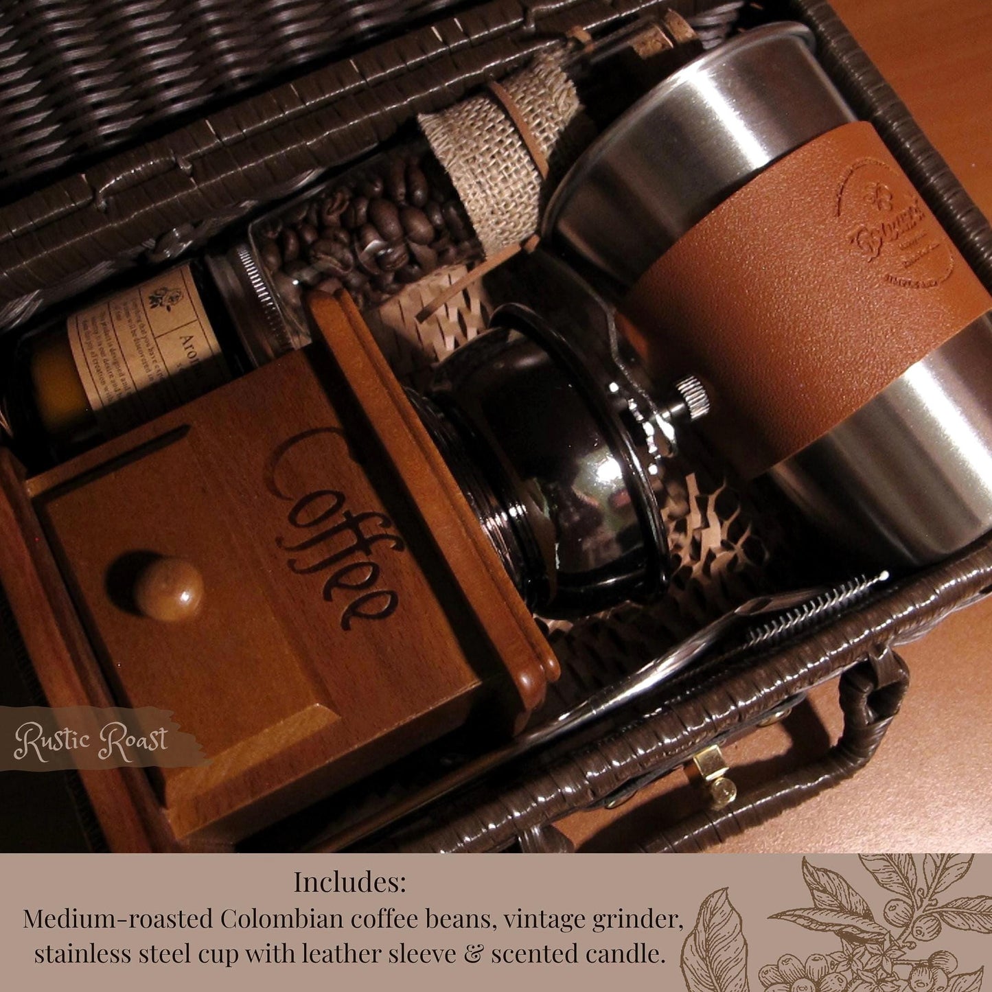 Unique Gift for Him, Coffee Lover Gift Box, Rattan Case, Gift for Dad for Him, Retirement Gift , coffee set, Gift for Her, Thank You Gift