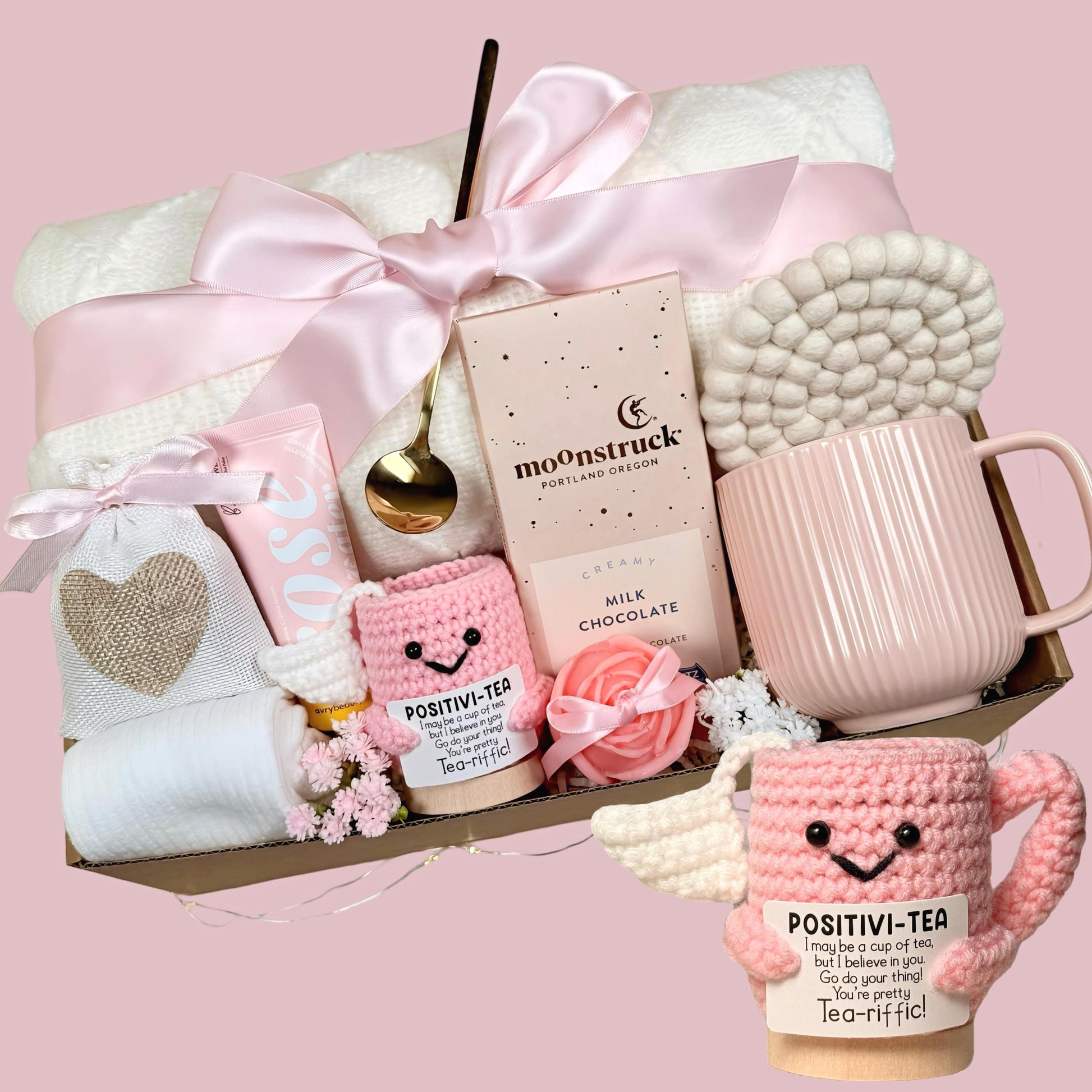 Emotional Support Gift Box, Pink Self-care Gift Box For Women, Thinking of You Box, Cheer Up Gift , Gift Box For Her, With Cozy Blanket